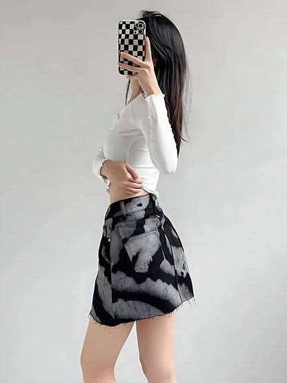 Y2K Spray Paint Mini Skirt