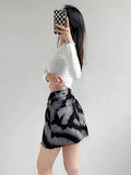 Mini Skirt with Spray Paint Design