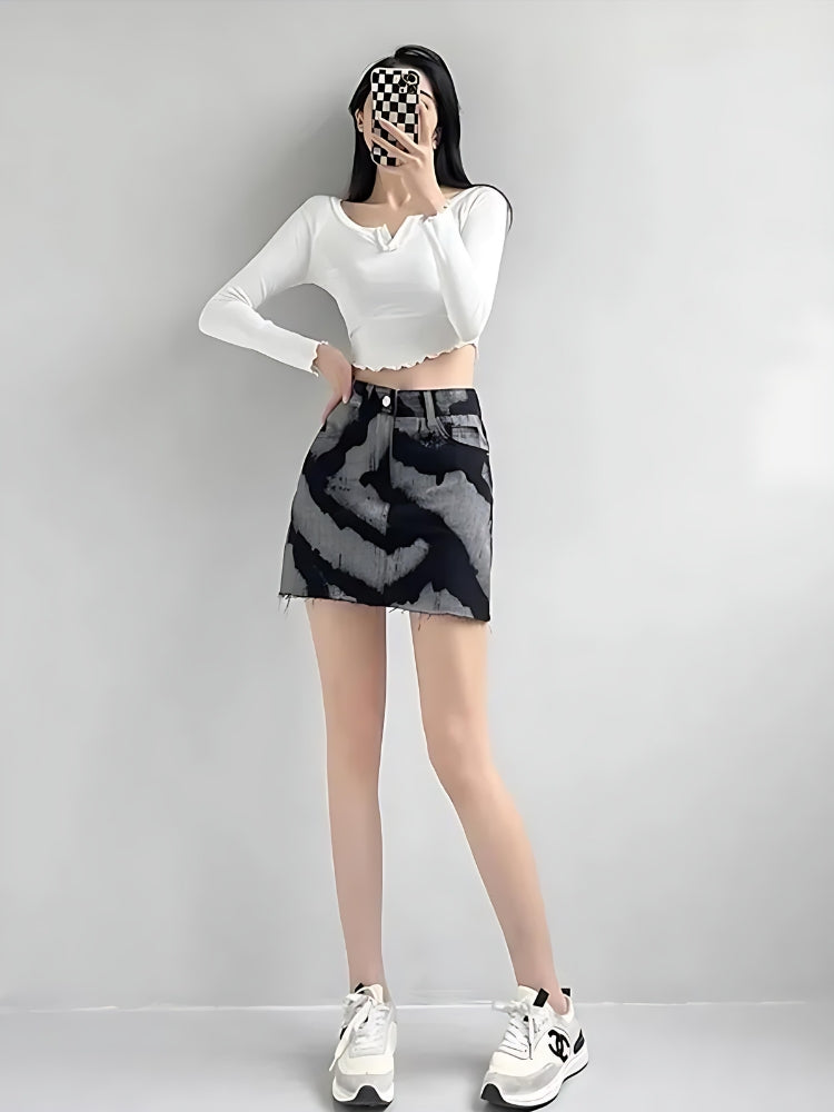 Y2K Spray Paint Mini Skirt