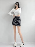 Mini Skirt with Spray Paint Design