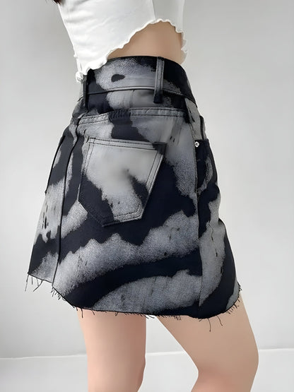 Y2K Spray Paint Mini Skirt