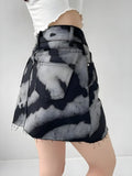 Mini Skirt with Spray Paint Design