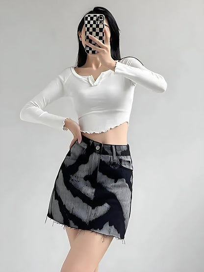Y2K Spray Paint Mini Skirt