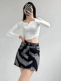 Mini Skirt with Spray Paint Design