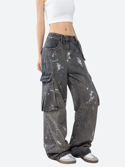 Y2K Stained Cargo Jeans