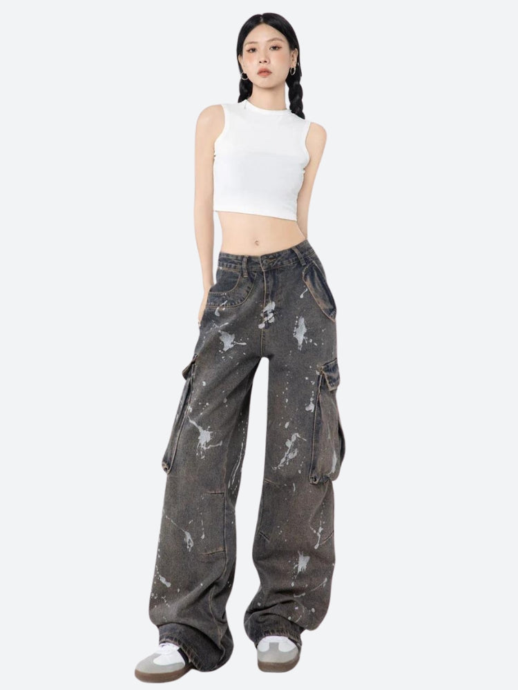 Y2K Stained Cargo Jeans
