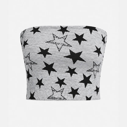 Y2K Star Bandeau Crop Top