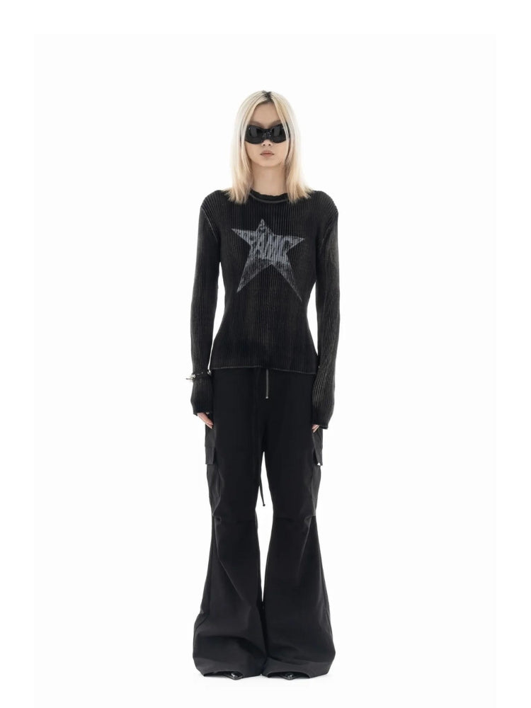 Y2K Star Corduroy Sweater