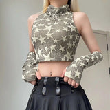 Star Embroidered Crop Top