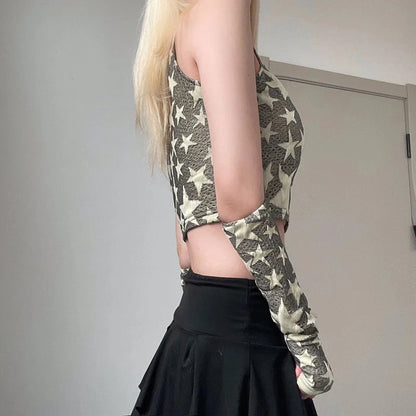 Star Embroidered Crop Top