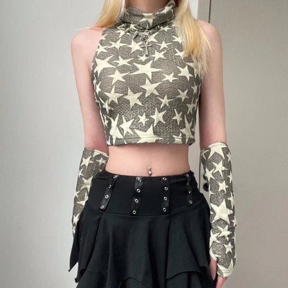 Star Embroidered Crop Top