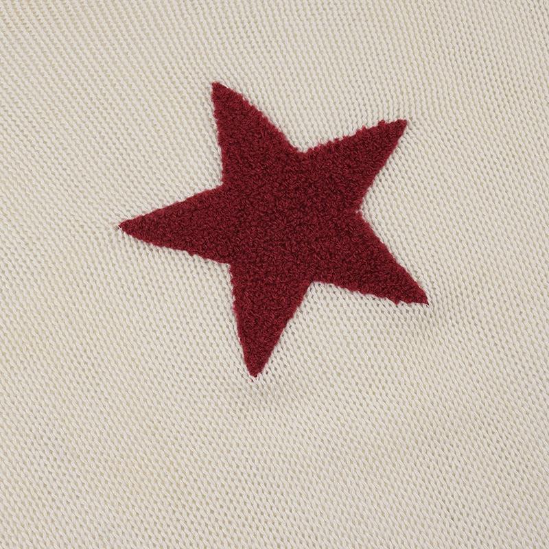 Y2K Star Embroidery Knitted Top