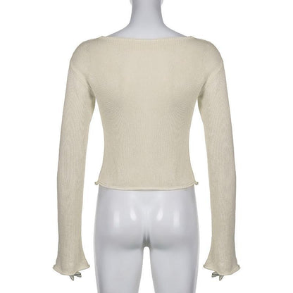 Y2K Star Embroidery Knitted Top