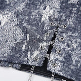 Star Sequined Crop Top