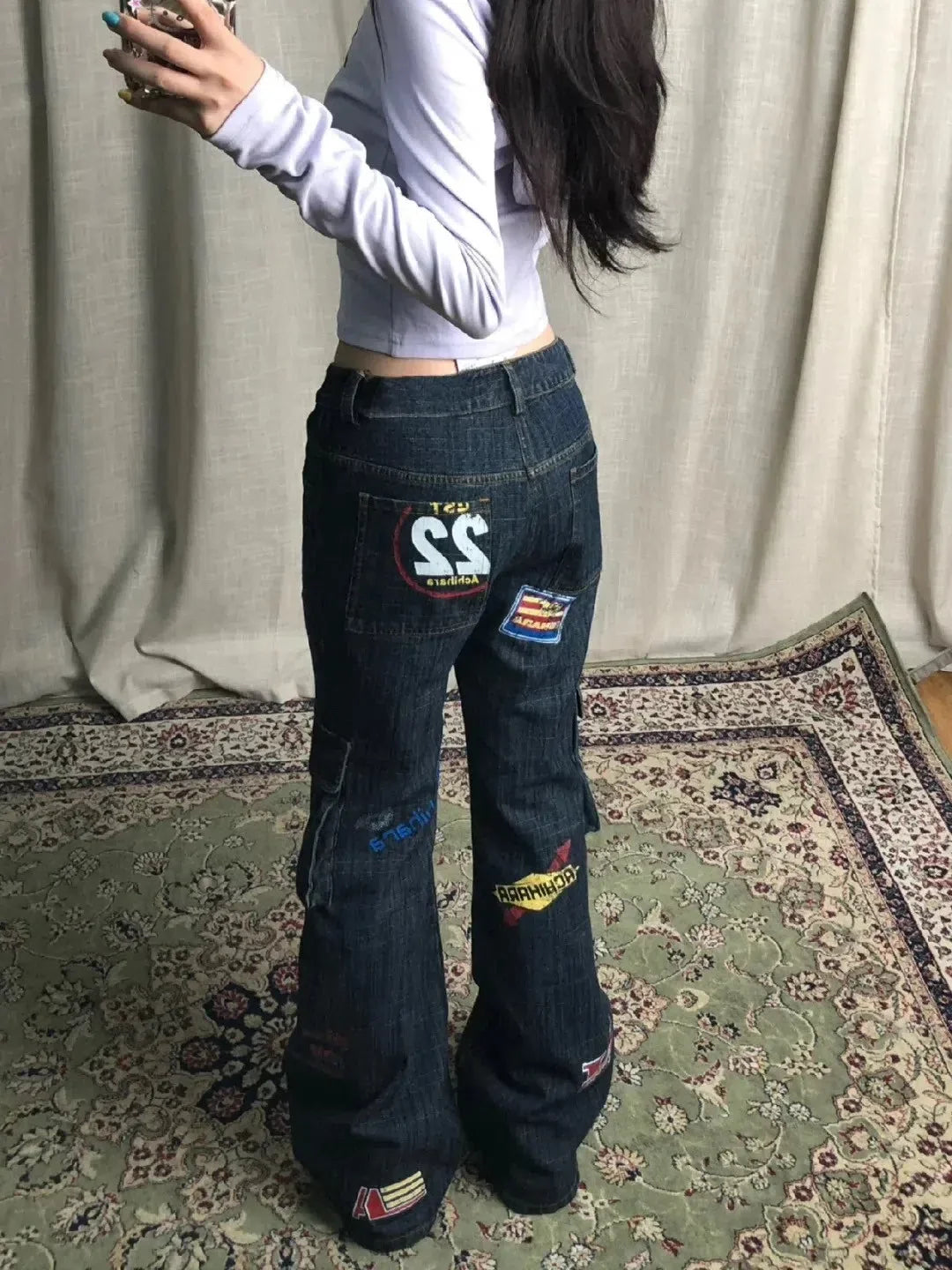 Y2K Sticker Cargo Jeans