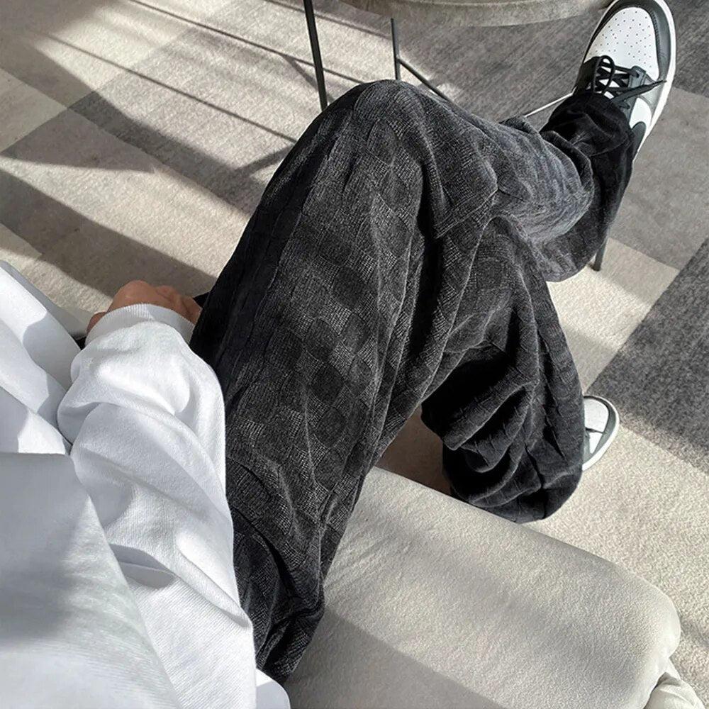 Y2K Straight Checkered Sweatpants