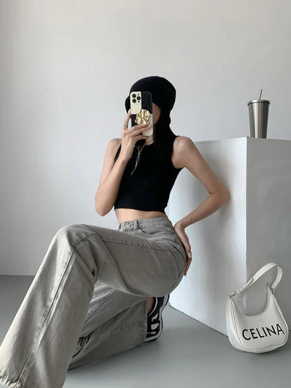 Y2K Straight Leg Gray Jeans