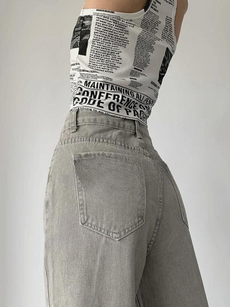 Y2K Straight Leg Gray Jeans