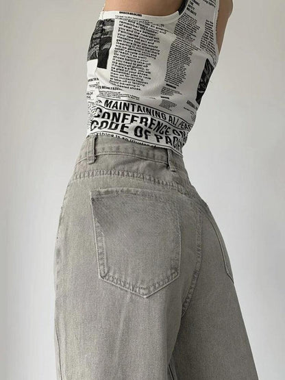 Y2K Straight Leg Gray Jeans