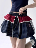Striped Balloon Mini Skirt