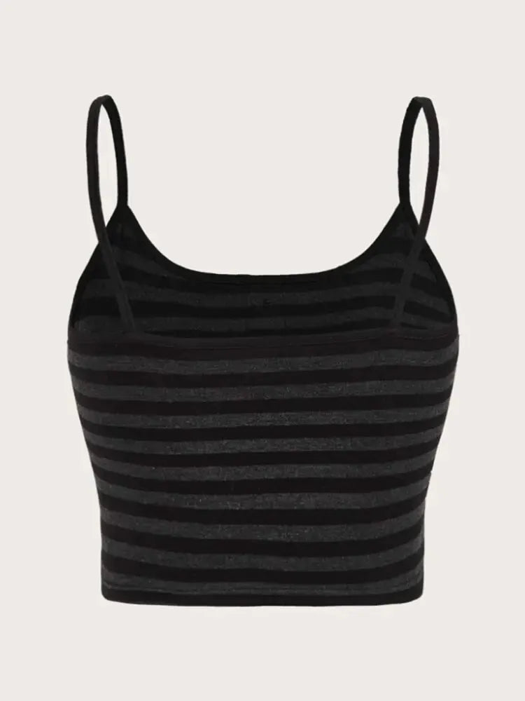 Striped Crop Top with Buttons