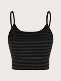 Striped Crop Top with Buttons