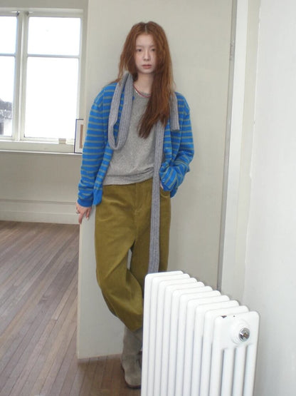 Y2K Striped Cardigan