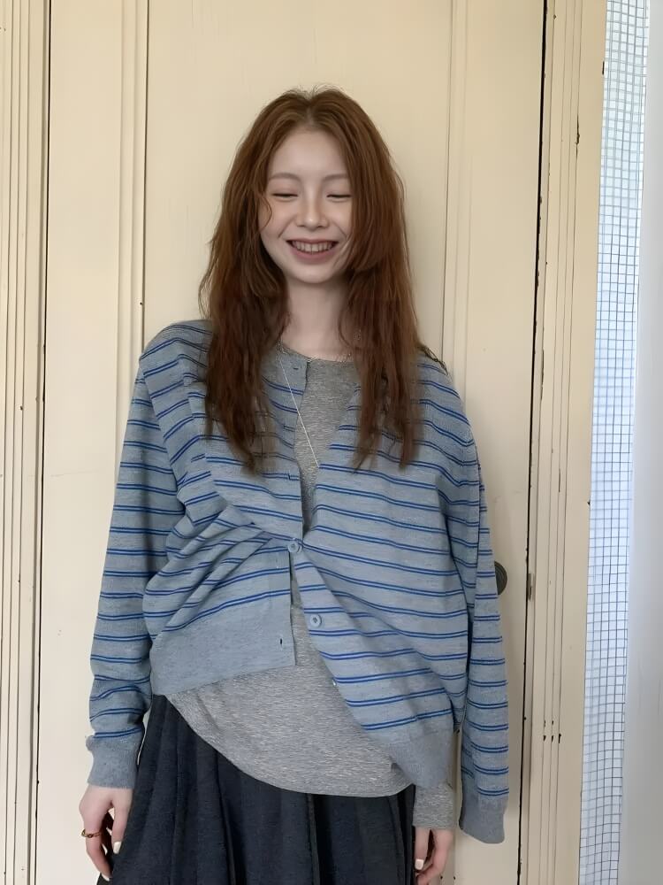 Y2K Striped Cardigan