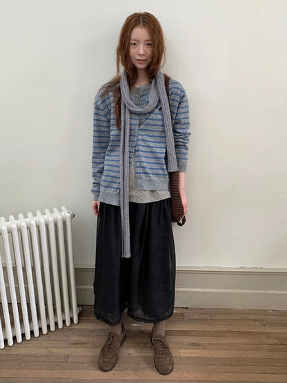 Y2K Striped Cardigan
