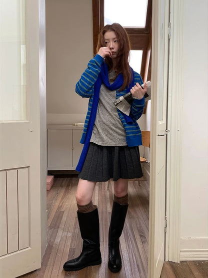 Y2K Striped Cardigan