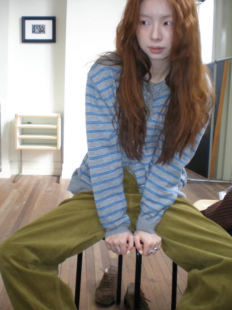 Y2K Striped Cardigan