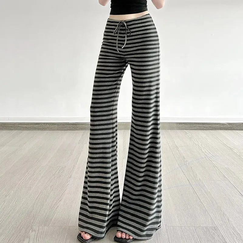 Y2K Striped Flare Sweatpants