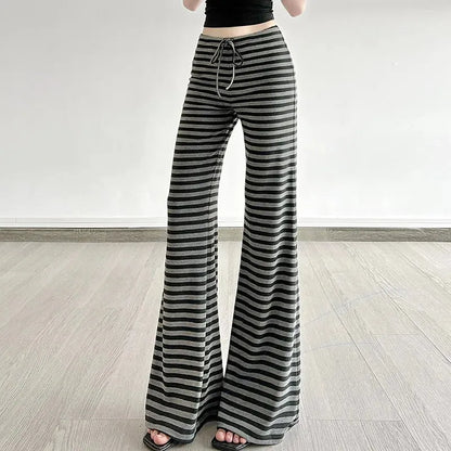 Y2K Striped Flare Sweatpants