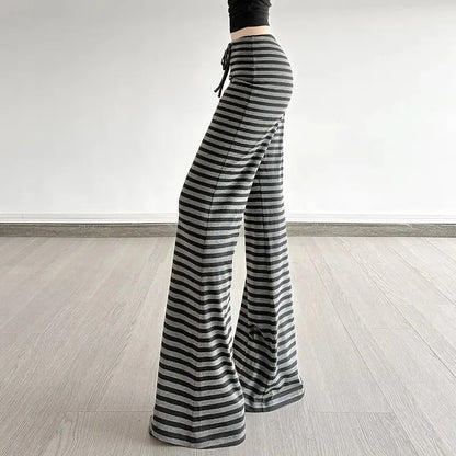 Y2K Striped Flare Sweatpants