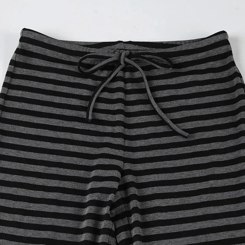 Y2K Striped Flare Sweatpants