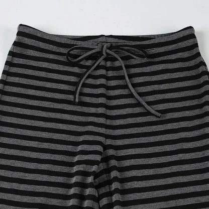 Y2K Striped Flare Sweatpants