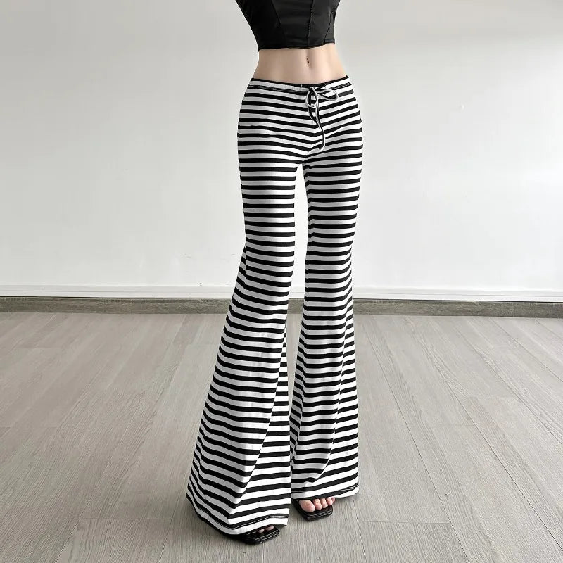 Y2K Striped Flare Sweatpants