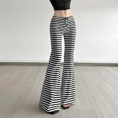 Y2K Striped Flare Sweatpants