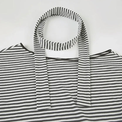 Y2K Striped Neck Tie Top