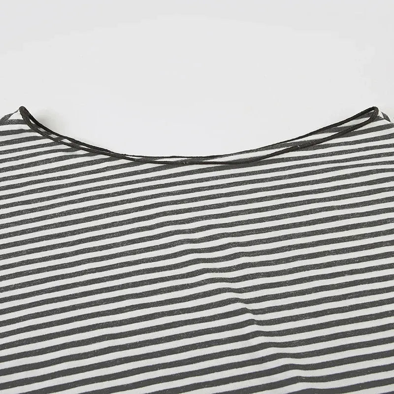 Y2K Striped Neck Tie Top