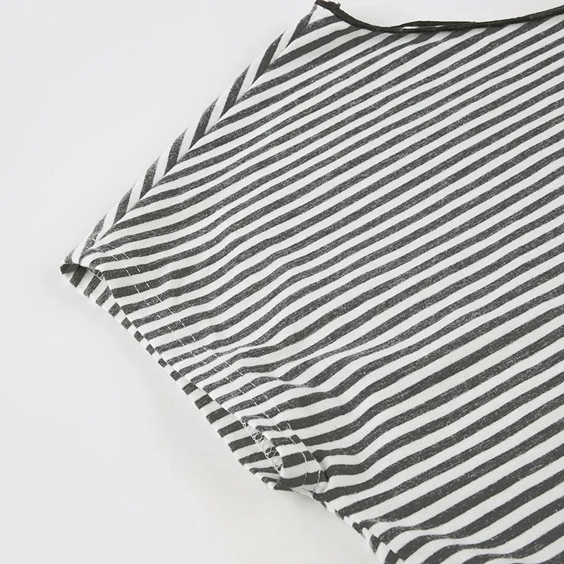 Y2K Striped Neck Tie Top