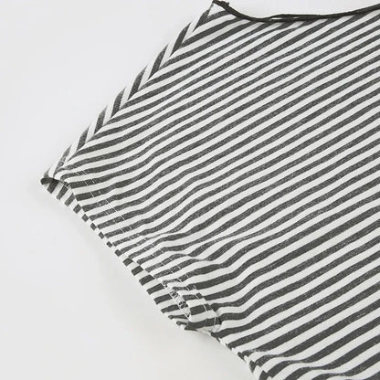 Y2K Striped Neck Tie Top