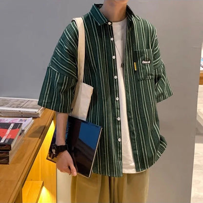Y2K Striped Oversized Shirt