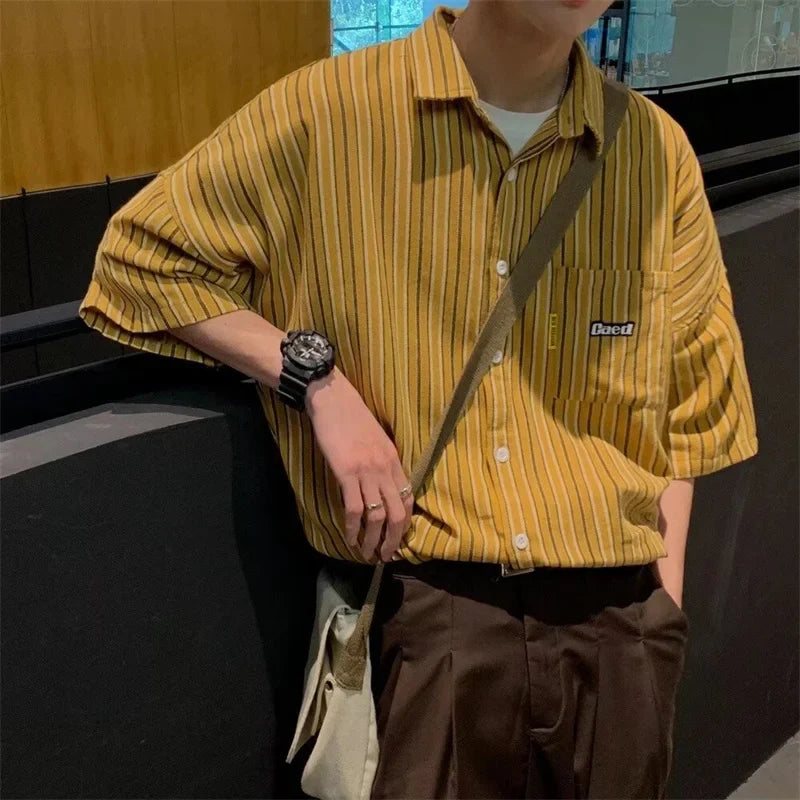Y2K Striped Oversized Shirt