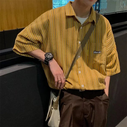 Y2K Striped Oversized Shirt