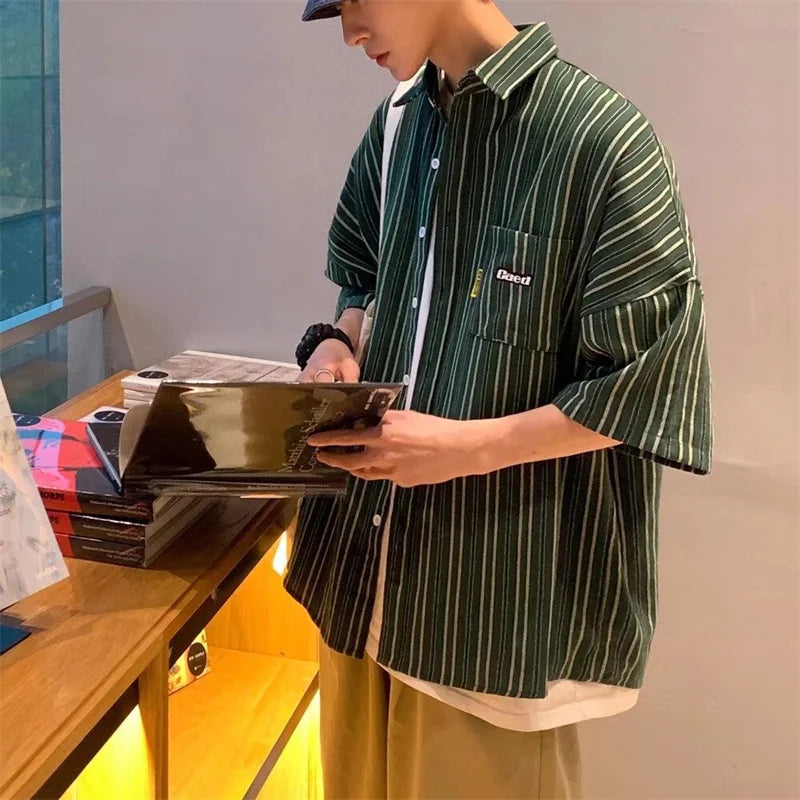 Y2K Striped Oversized Shirt