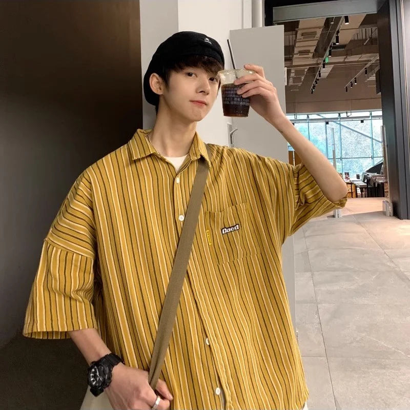 Y2K Striped Oversized Shirt