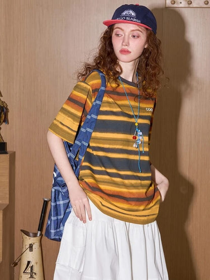 Y2K Striped Oversized Tee