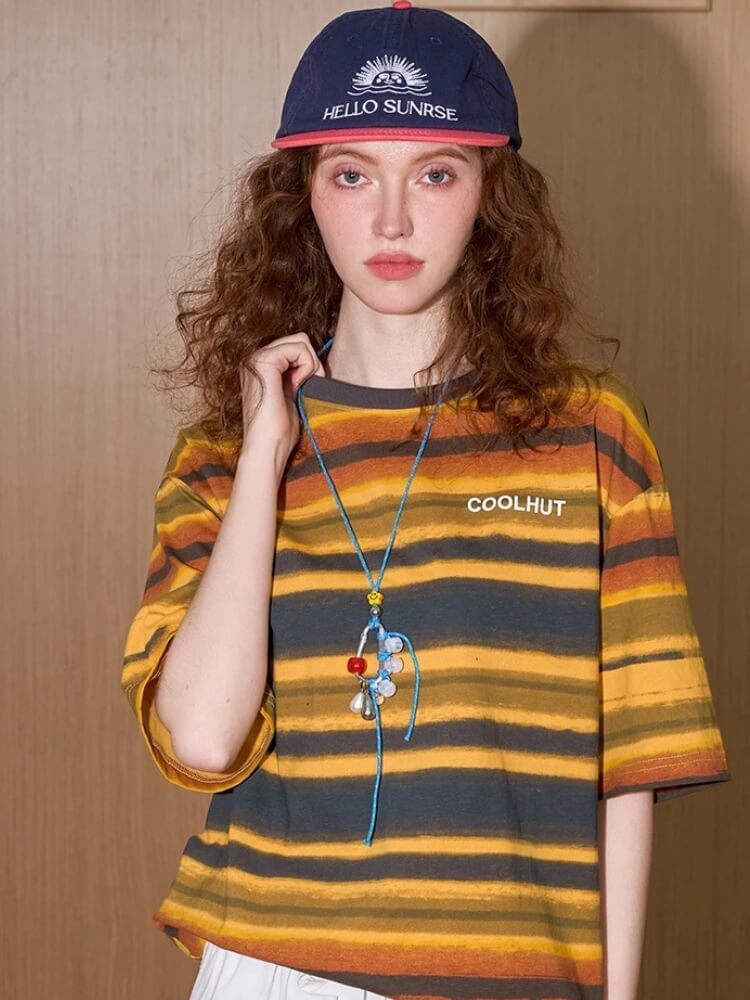 Y2K Striped Oversized Tee