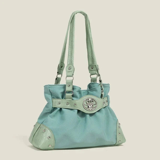 Y2K Studded Buckle Shoulder Bag